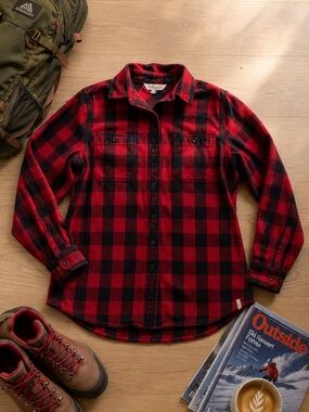 90s Woolrich Women’s S Chamois Shirt Buffalo Plaid 100% Cotton Heritage Outdoor